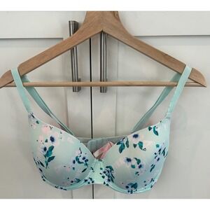 PINK Victoria's Secret Wear Everywhere Lightly Lined Bra‎ Floral Mint Green